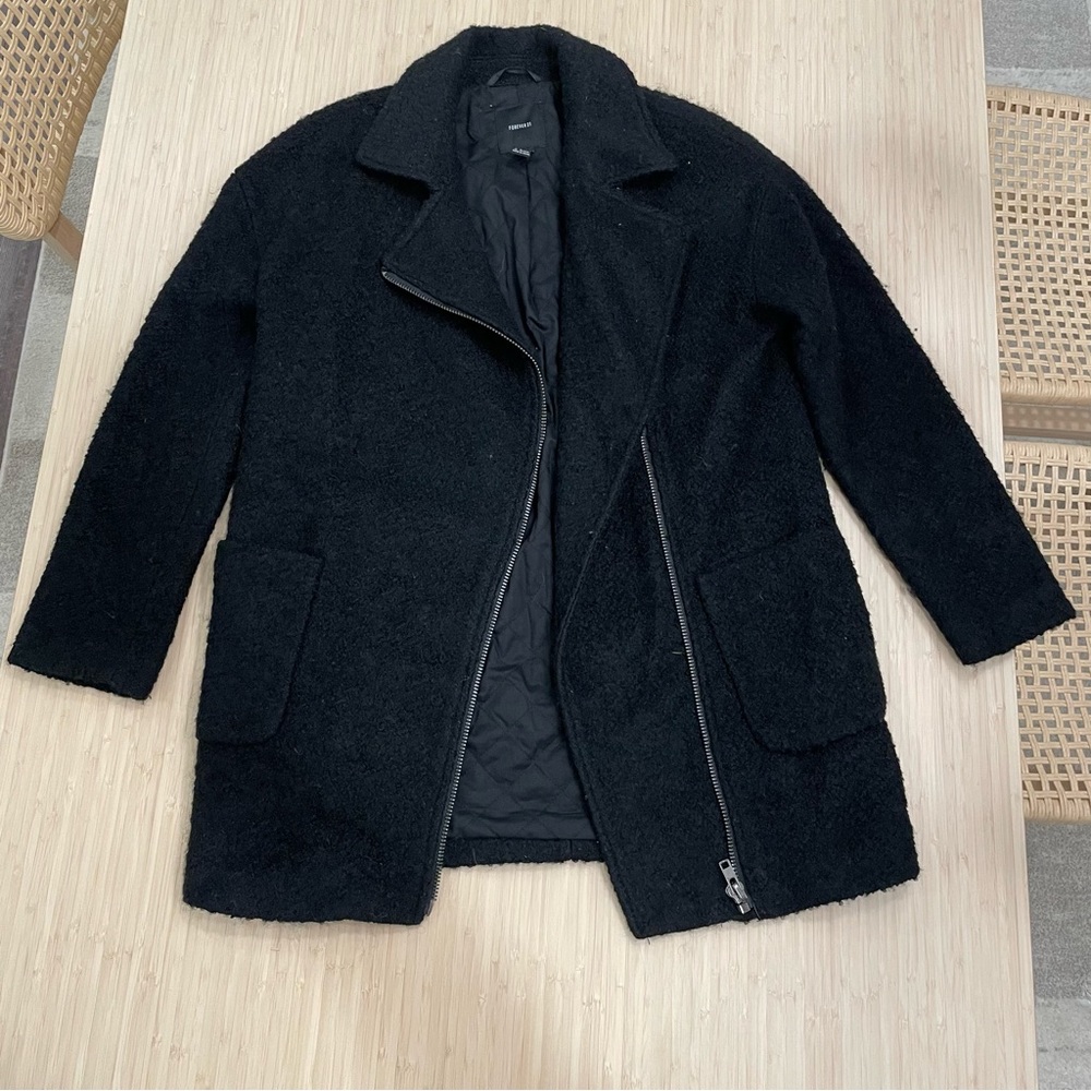 Forever 21 boucle black jacket coat size small